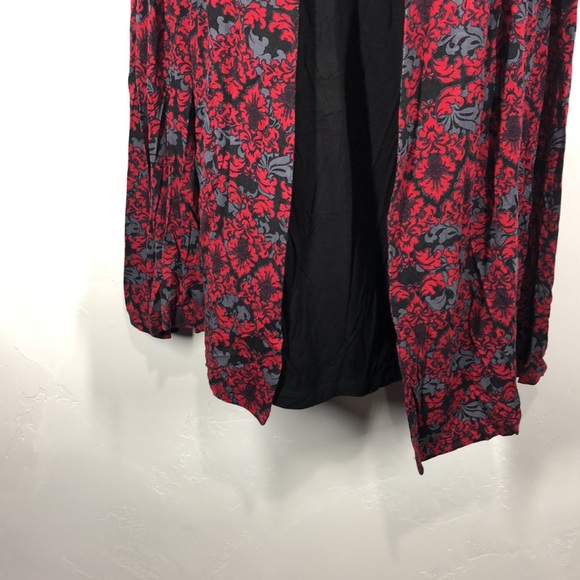 Croft & Barrow red and black built in tank cardigan combo top size 1X - Picture 3 of 11